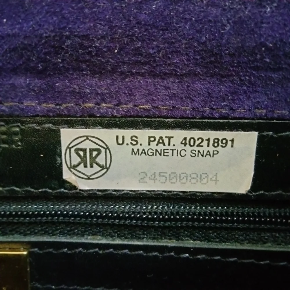 Vintage ANTONIO SCEPI Italy Dark Purple Suede Trapezoid Shoulder Purse Clutch